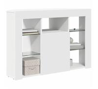 Meuble TV d'angle LED - vidaXL - Blanc - 100x40x68 cm - Bois d'ingénierie - 4 étagères - Prise USB intégrée