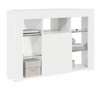 Meuble TV d'angle LED - vidaXL - Blanc brillant - 100x40x68 cm - 4 étagères - Bois d'ingénierie - Prise USB intégrée