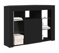 Meuble TV d'angle LED - vidaXL - Noir - 100x40x68 cm - Bois d'ingénierie - 4 étagères - Prise USB intégrée