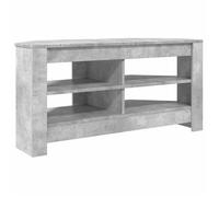 vidaXL Meuble TV d'angle moderne Gris béton 102x41x50 cm Bois d'ingénierie 2 étagères