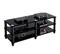 Meuble TV d'angle robuste double large pour afficher des accessoires de divertissement avec amplitude d'espace pour amplificateur stéréo, lecteur DVD, support de composants stéréo domestique (47,2 x