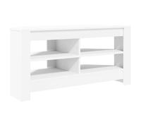 Meuble TV d'angle - vidaXL - Blanc - 102 x 41 x 50 cm - Bois d'ingénierie - 2 étagères - Assemblage requis