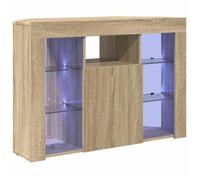 Meuble TV d'angle - vidaXL - Chêne Sonoma - 100x40x68 cm - Bois d'ingénierie - LED intégrées - Port USB - 4 étagères