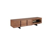 Meuble TV de noyer avec éclairage intérieur à led 3219C, 200 x 55 x 48 cm. -