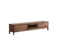 Meuble TV de Salon 180cm Centre de Loisirs Champêtre en Noyer, Meuble de Rangement pour Salon en Bois Massif pour Hôtels & Habitation Meuble TV avec Rangement(200x41x42cm)