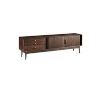 Meuble TV de Salon 180cm Meuble de Rangement Rétro en Noyer Massif, Table d'Appoint pour Salon Domestique, Centre de Loisirs Style Champêtre Meuble TV avec Rangement(180x43x60cm)