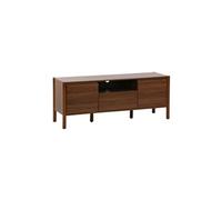 | Meuble TV décor bois 2 portes 1 tiroir 140cm noyer - 140 x 42 x 55 cm - Harmony