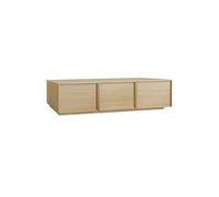 Meuble TV décor bois 3 portes naturel 180cm L 180 x P 43 x H 45cm - Kuba