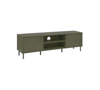 Meuble TV décor bois et métal 160cm kaki - Ellie