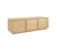 Meuble TV décor bois naturel 3 portes L 140 x P 43 x H 45cm - Kuba