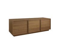 Meuble TV décor bois noyer 3 portes L 140 x P 43 x H 45cm - Kuba