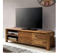 Meuble TV - BOHA - Bois massif de Sheesham - 140 cm - 2 compartiments ouverts - 1 tiroir - 1 porte