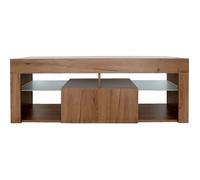 Meuble TV design bois ""Hugo"" - 140 x 40 x 50 cm - Marron