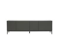 Meuble TV design gris laqué brillant avec rangements L180 cm GRAY