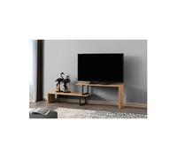 - Meuble TV design industriel Ovit - L. 120 x H. 45 cm - Marron - Ovit