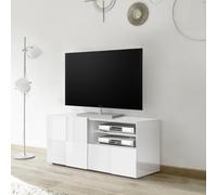 Meuble TV design laqué blanc 120cm MADO