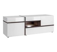 Generique Meuble TV Cross Design LED 150 cm Blanc