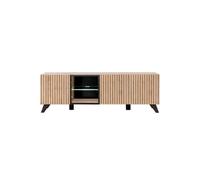 Meuble TV Design "Liam" 160cm Naturel & Noir