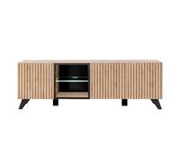 Meuble TV Design "Liam" 160cm Naturel & Noir