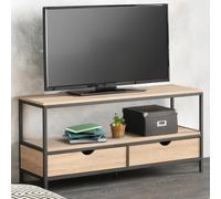 Meuble Tv Detroit 2 Tiroirs Design Industriel Marron
