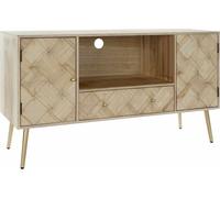 Meuble TV DKD Home Decor 118 x 40 x 65 cm Métal brun clair Bois de paulonia Pin