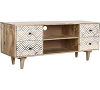Meuble TV DKD Home Decor 135 x 40 x 55 cm naturel blanc bois de manguier