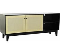 Meuble TV DKD Home Decor noir sapin rotin (160 x 65 x 38 cm)