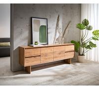 Meuble-TV Elandor 175 cm acacia naturel 2 portes 4 tiroirs pied en bois