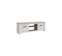 Meuble TV - ELARA - Chene / Blanc mat - 161,4 x 42,2 x 54,1 cm