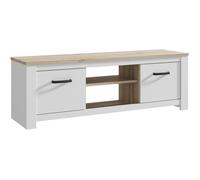 Meuble TV - ELARA - Chêne / Blanc mat - 161,4 x 42,2 x 54,1 cm