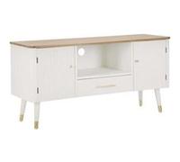 Meuble tv en bois 2 portes 1 tiroir Matera 117 x 40 x 60 cm Blanc G