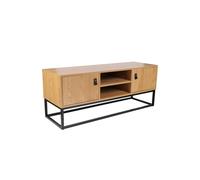 The home deco factory Meuble TV Abbott bois et métal 2 portes Naturel