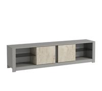 Meuble TV en bois "Aydos" 180 x 35 x 45 cm - Gris