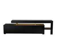 Meuble TV en bois "Beliz" 192 x 37 x 53 cm - Bois Noir