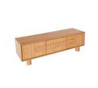 Meuble TV en bois clair avec portes en rotin Avena