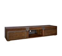 Meuble TV en bois d'acacia laqué AMSTERDAM N° 102 - MASSIVMOEBEL24 - Rectangulaire - Laqué - Beige