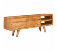 Meuble TV en bois d'acacia - vidaXL - 110x30x40 cm - Marron - Bois d'acacia massif - Grand espace de stockage