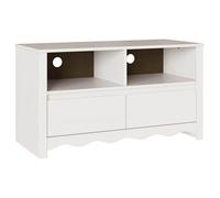 Meuble TV en bois de pin - vidaXL - 99x43x55 cm - Blanc - Rectangulaire - Finition mate - Rangement avec 4 compartiments