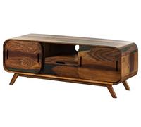 Meuble TV en Bois de Sheesham 134x40x48 Marron foncé laqué Mailand #225