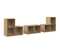 Meuble TV en bois d'ingénierie - vidaXL - Chêne Artisanal - 37x35x72 cm - Rangement en cube