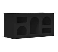 vidaXL Meuble TV Noir 80 x 35 x 40 cm Bois d'ingénierie, moderne, grand espace de rangement