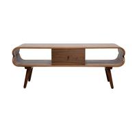 Meuble TV vintage en bois foncé avec rangements L132 cm TAKLA