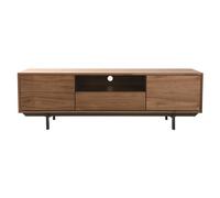 Meuble TV vintage en bois foncé niche ouverte L160 cm MANNY