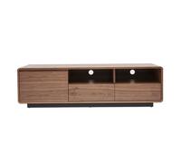 Meuble TV vintage en bois foncé noyer et métal noir L160 cm JAKO