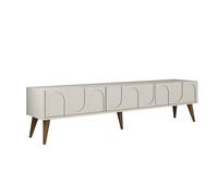 Meuble TV en bois "Lyon" - 180 x 35 x 44 cm - CrèmeNoix