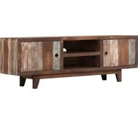 Meuble TV en bois massif acacia vintage 118x30x40 cm