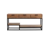 Meuble TV en bois massif et métal noir L115 cm WARREN