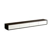 Meuble TV en Bois Massif sur Pied pour Salon Multimédia avec Grand Espace De Rangement Console Multimédia Moderne Idéal pour Une Salle Home Cinéma Ou Une Chambre(Noir,220 * 30 * 36cm)