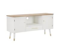 Meuble TV en Bois "Matera" 117cm Blanc & Naturel