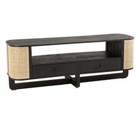 Meuble TV en bois noir exotique Gigi L 140 cm